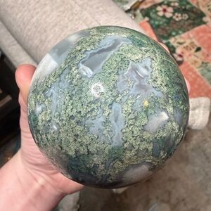 Huge Moss Agate Sphere high quality!